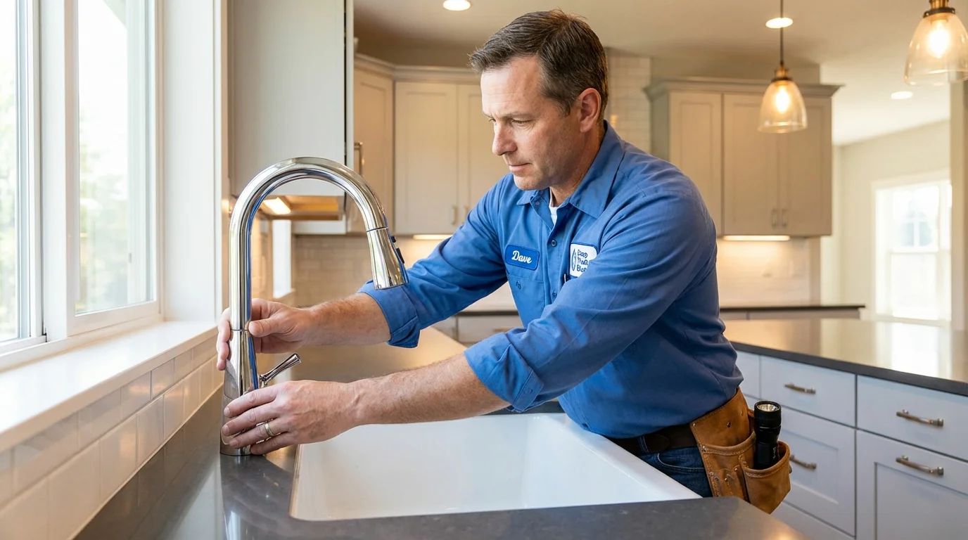 Kitchen faucet installation by Johns Plumbing LLC in Sanborn